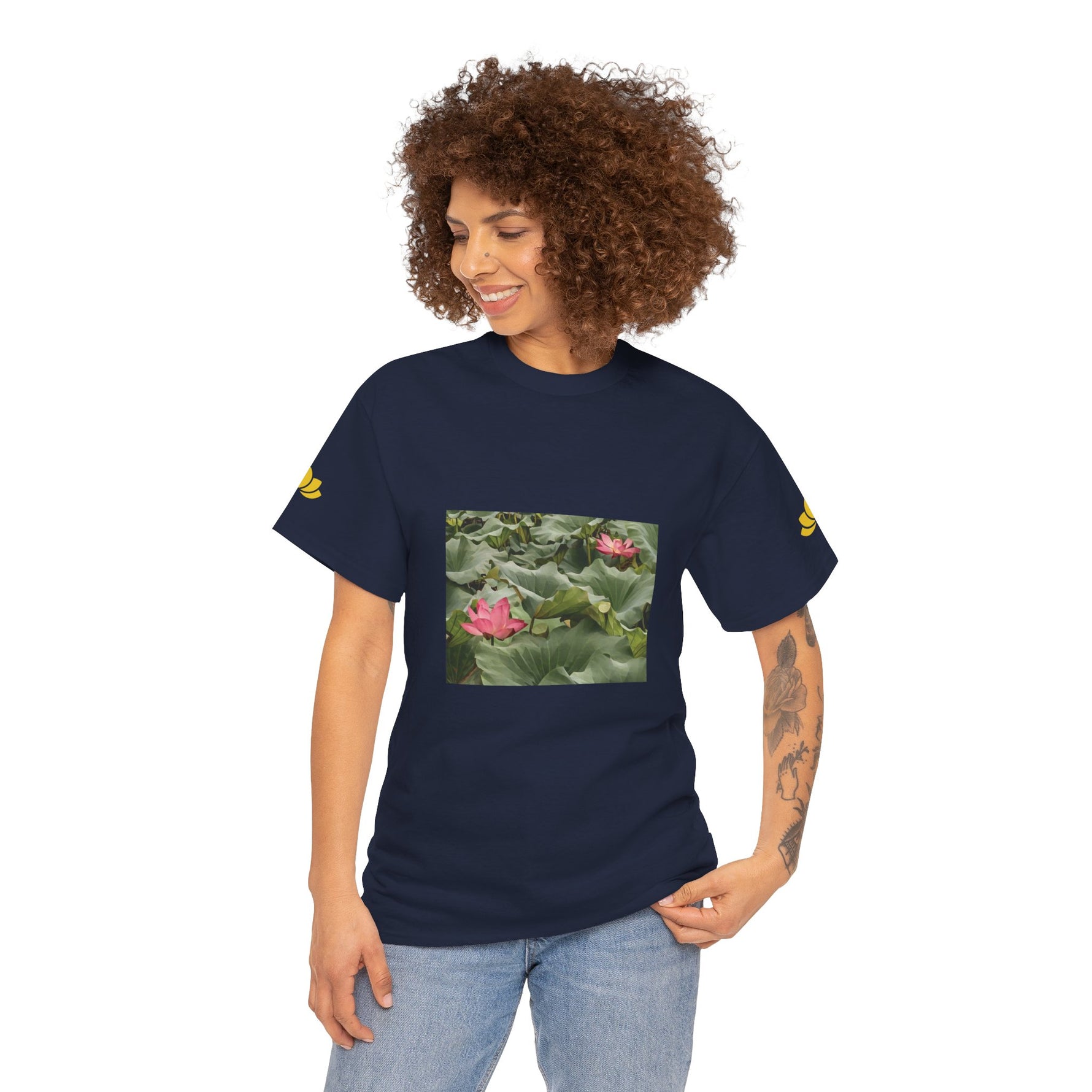 Unisex Heavy Cotton Tee - Poly Art - Flower of Lotus (Variant 3)