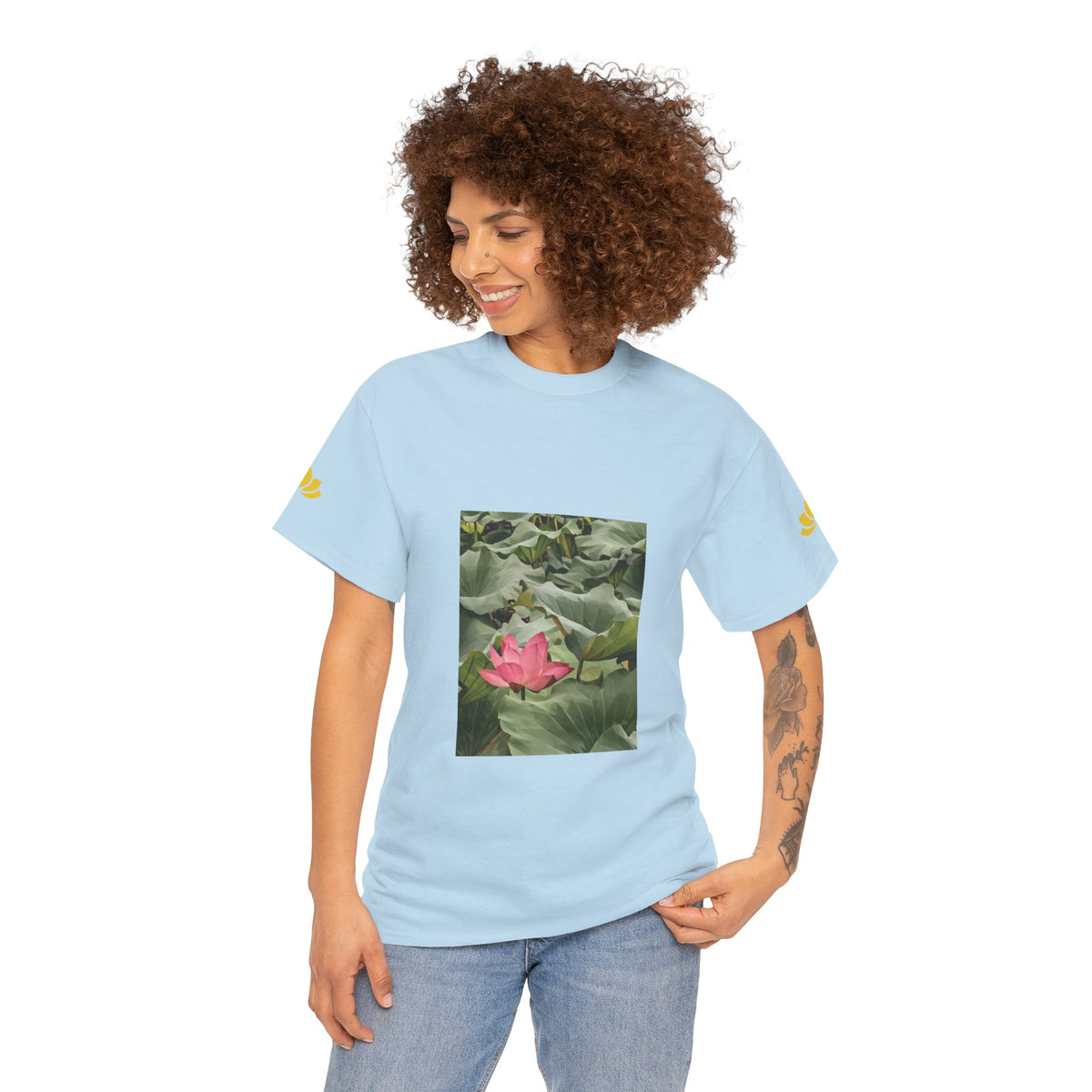 Unisex Heavy Cotton Tee - Poly Art - Flower of Lotus (Variant 1)