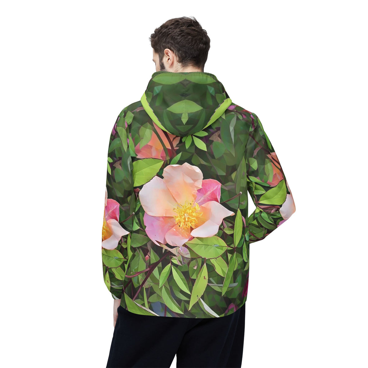 Windbreaker Jacket - Poly Art - Flower of Rose (Variant 1)