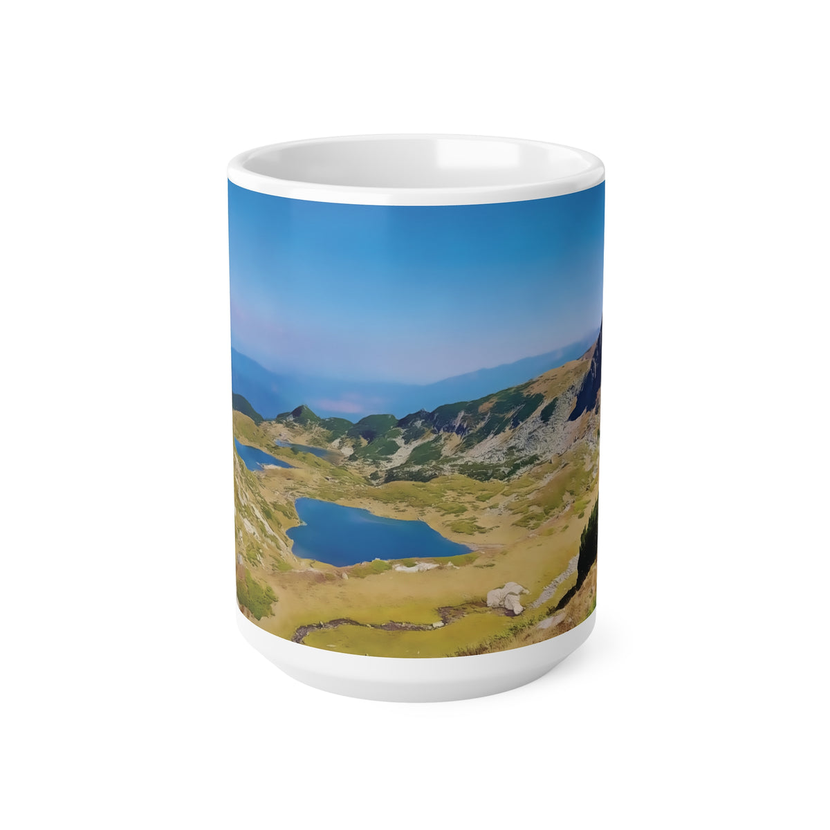 Ceramic White Cup 15oz - Rila Lakes, Bulgaria (Variant 1)