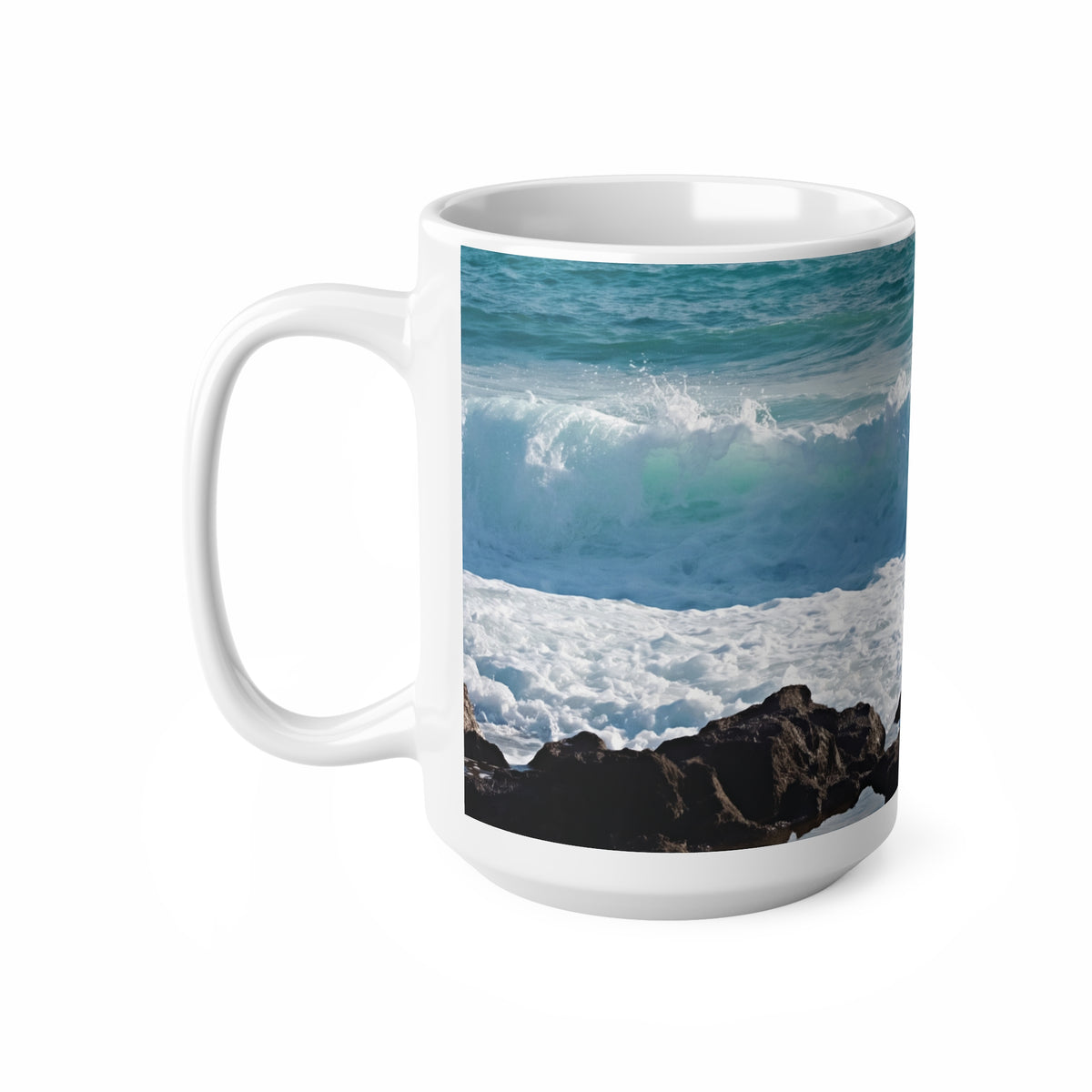 Ceramic White Cup 15oz - Sea (Variant 07)