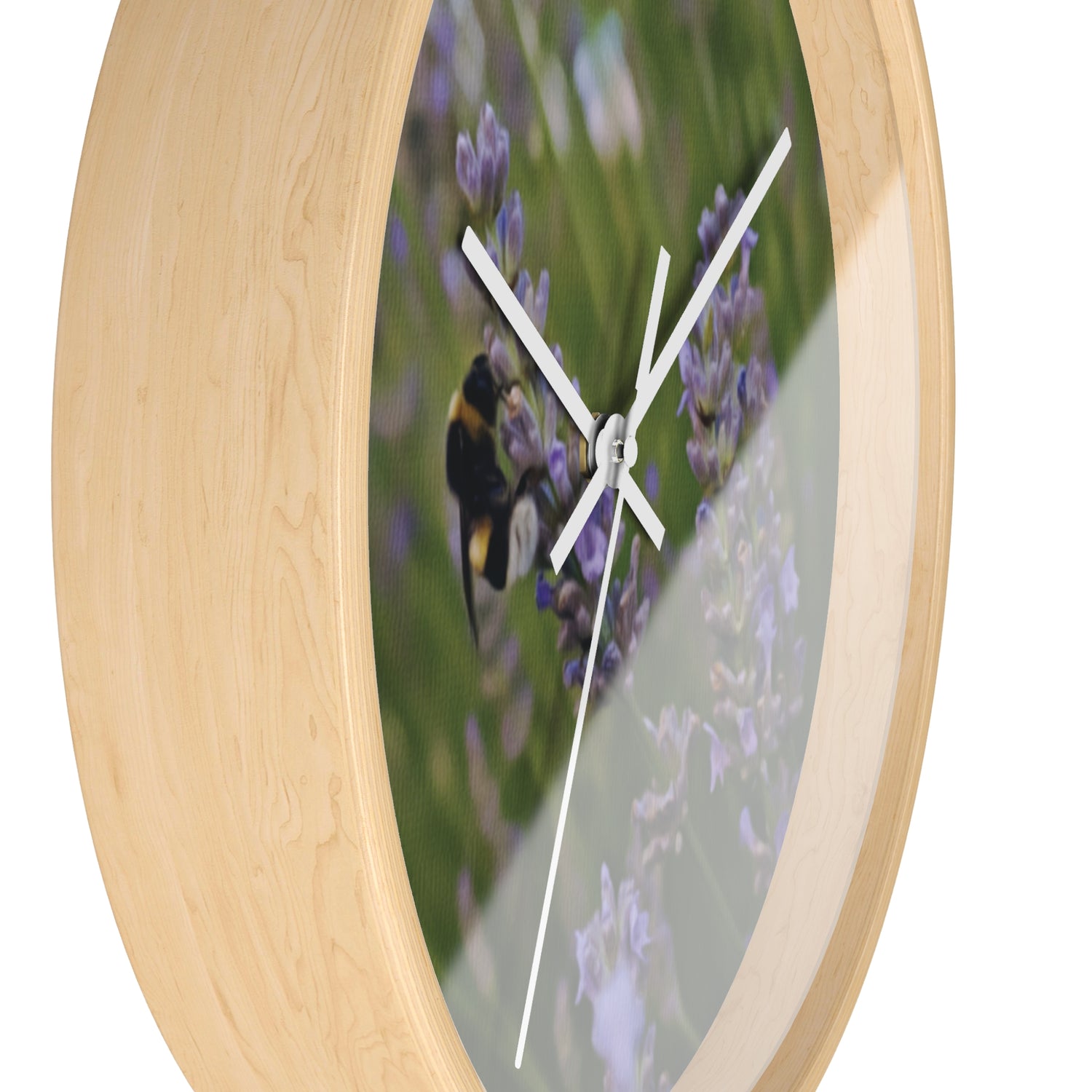 Wall Clock - Flower of Lavender with Bombus Insect (Variant 2)