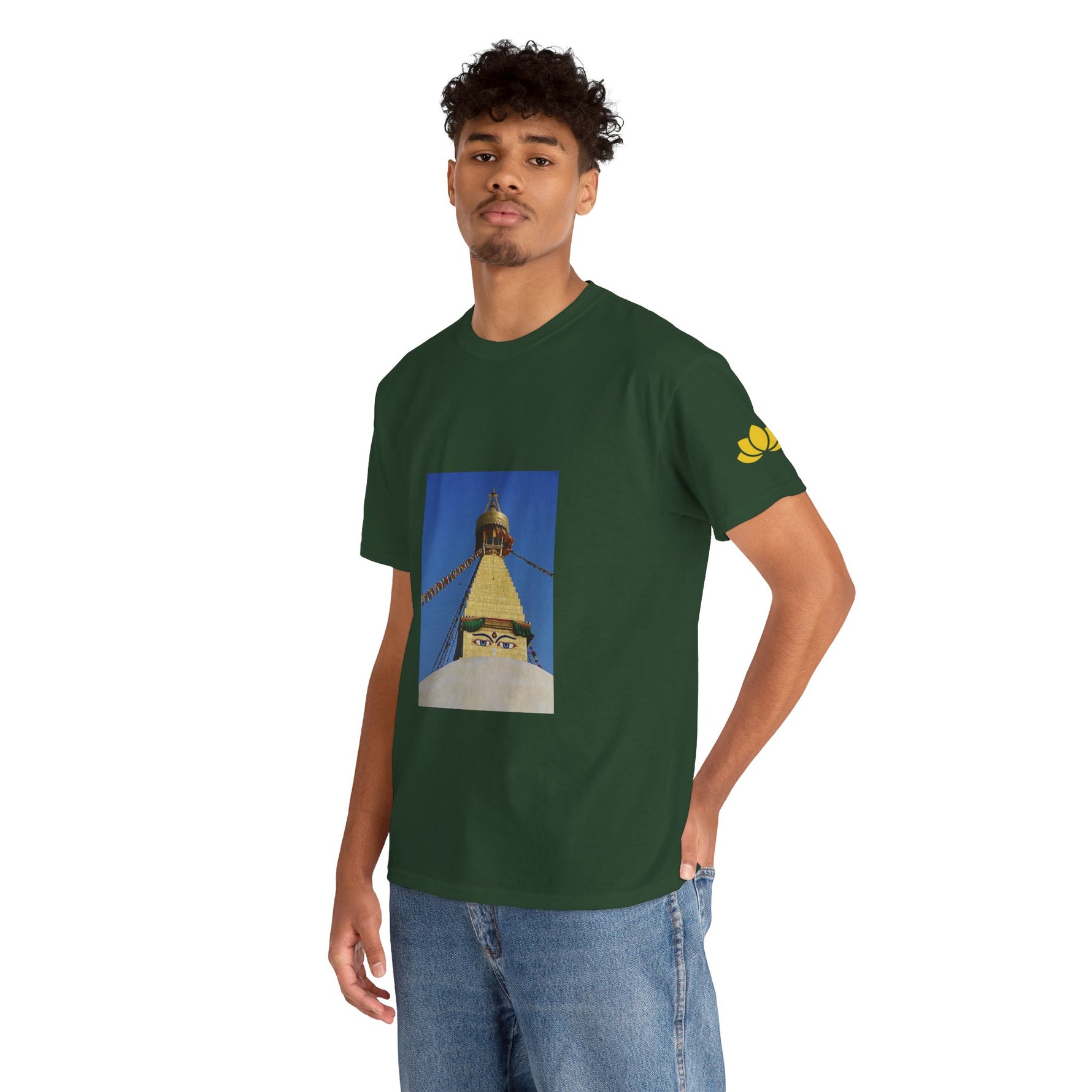 Unisex Heavy Cotton Tee - Nepal, Buddha's Eyes (Variant 1)