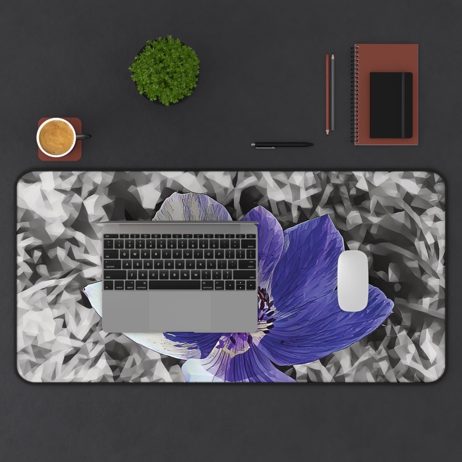 Desk Mat - Poly Art - Flower of Anemone