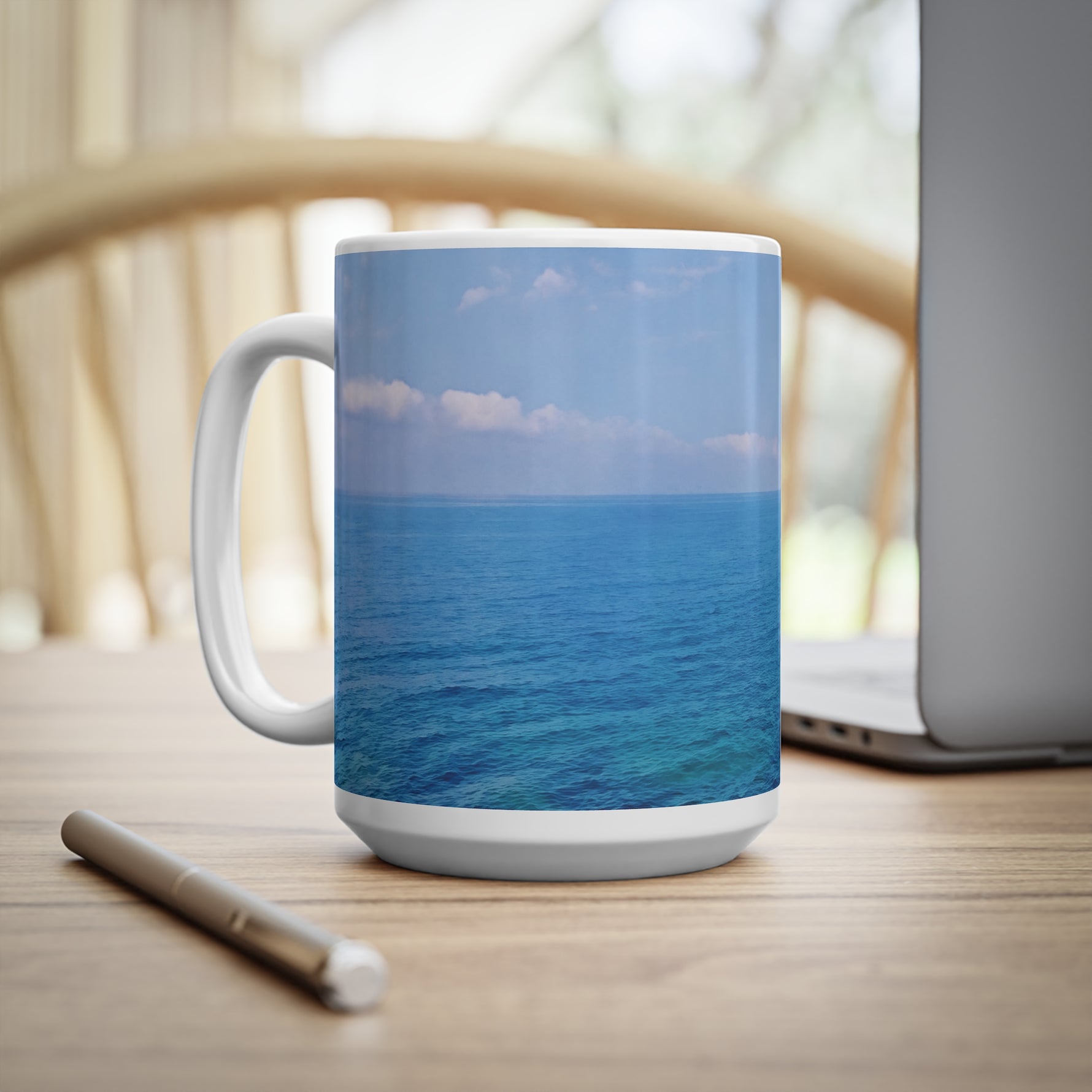Ceramic White Cup 15oz - Sea (Variant 01)