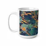 Ceramic White Cup 15oz - Poly Art - Flower of Daisies (Variant 5)