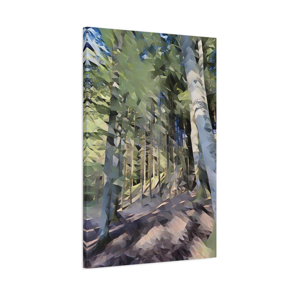 Stretched Matte Canvas - Poly Art - Forest (Variant 03)