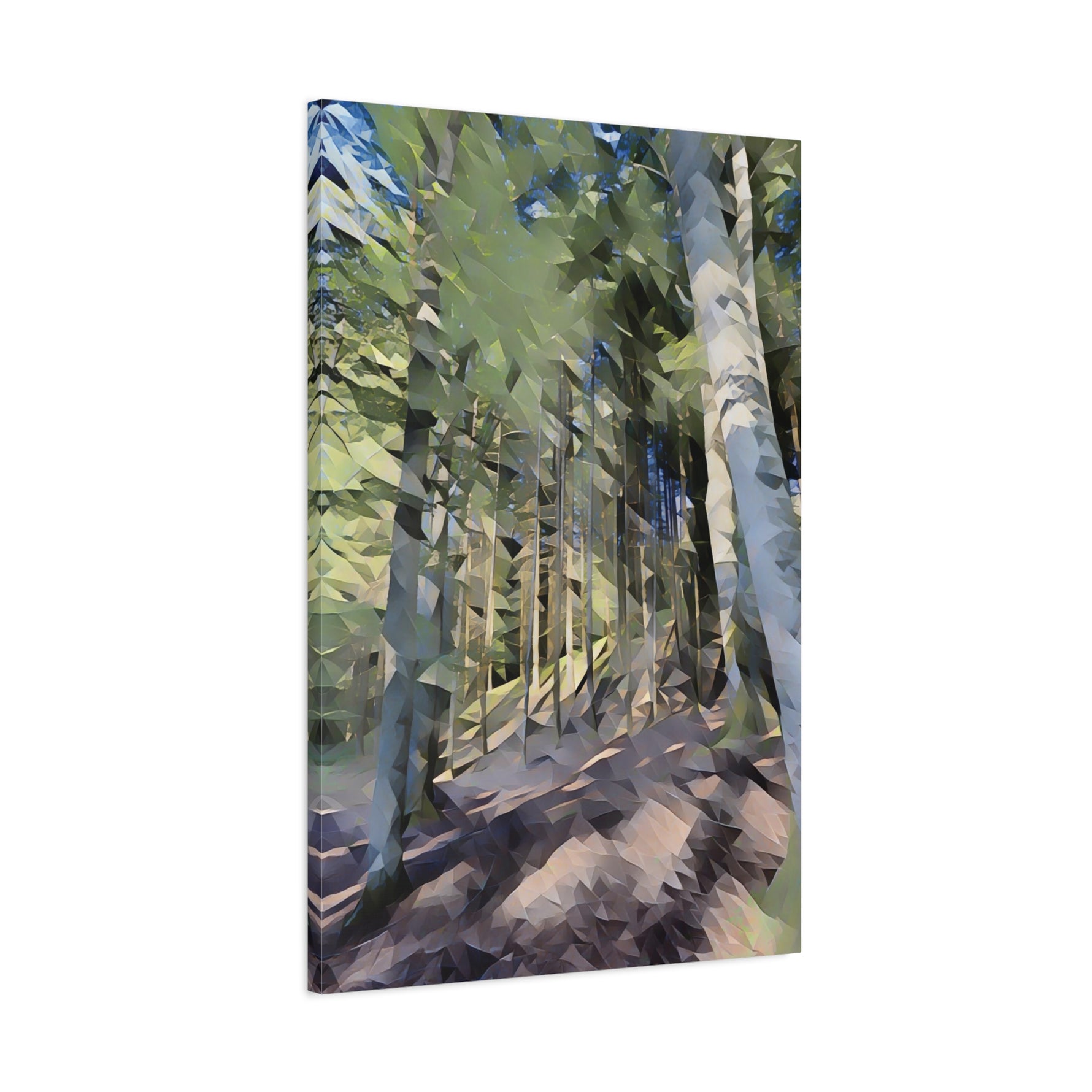 Stretched Matte Canvas - Poly Art - Forest (Variant 03)