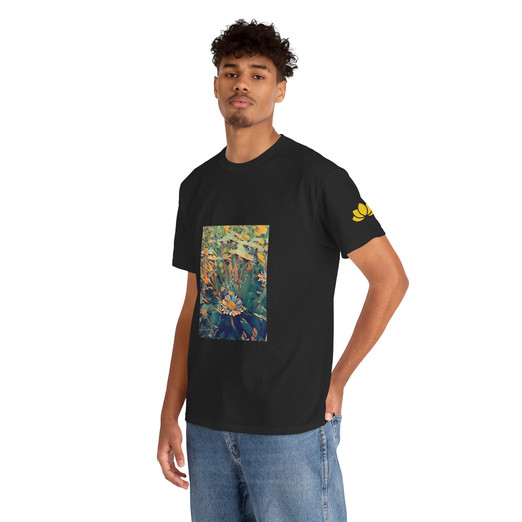 Unisex Heavy Cotton Tee - Poly Art - Flower of Daisies (Variant 2)