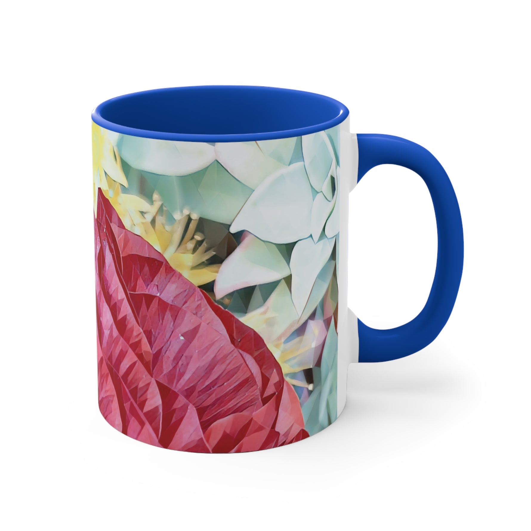 Mug 11oz - Poly Art - Flower of Dahlia in Red (Variant 2)