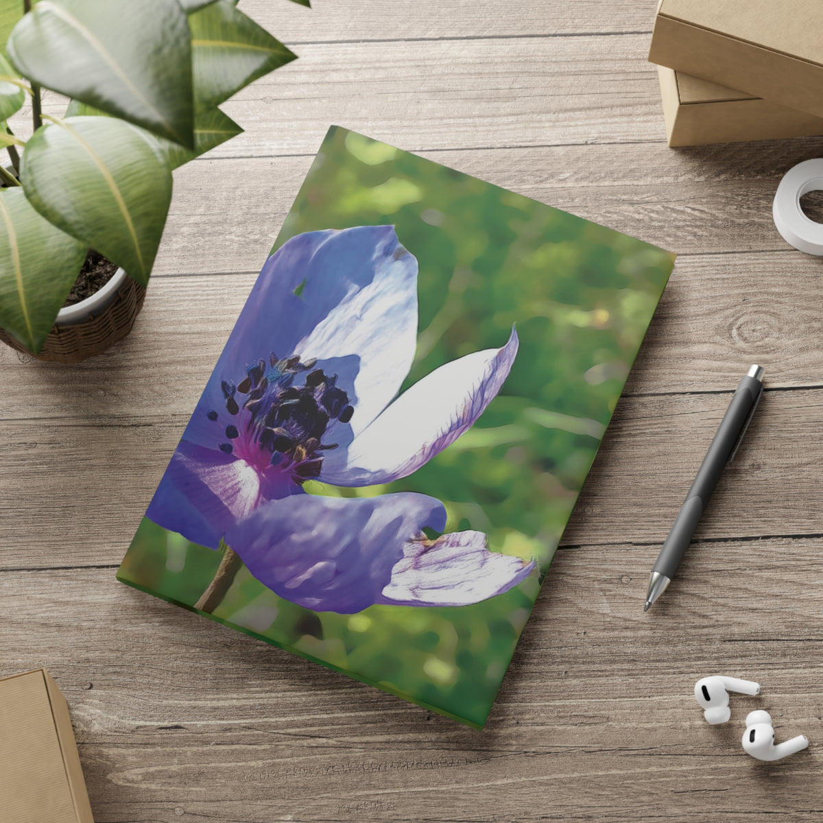Hardcover Notebook with Puffy Covers - Flower of Anemone