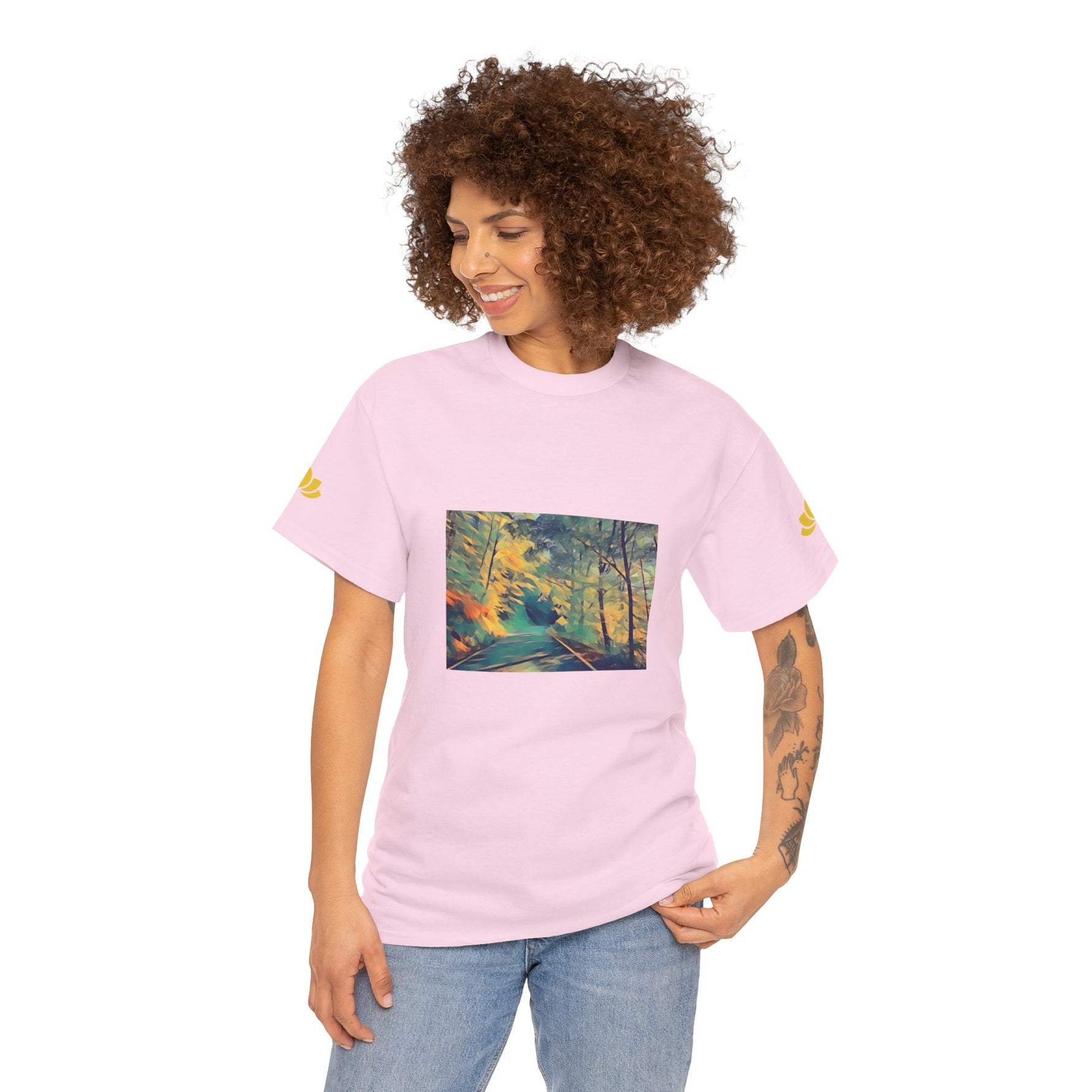 Unisex Heavy Cotton Tee - Poly Art - Forest (Variant 1)