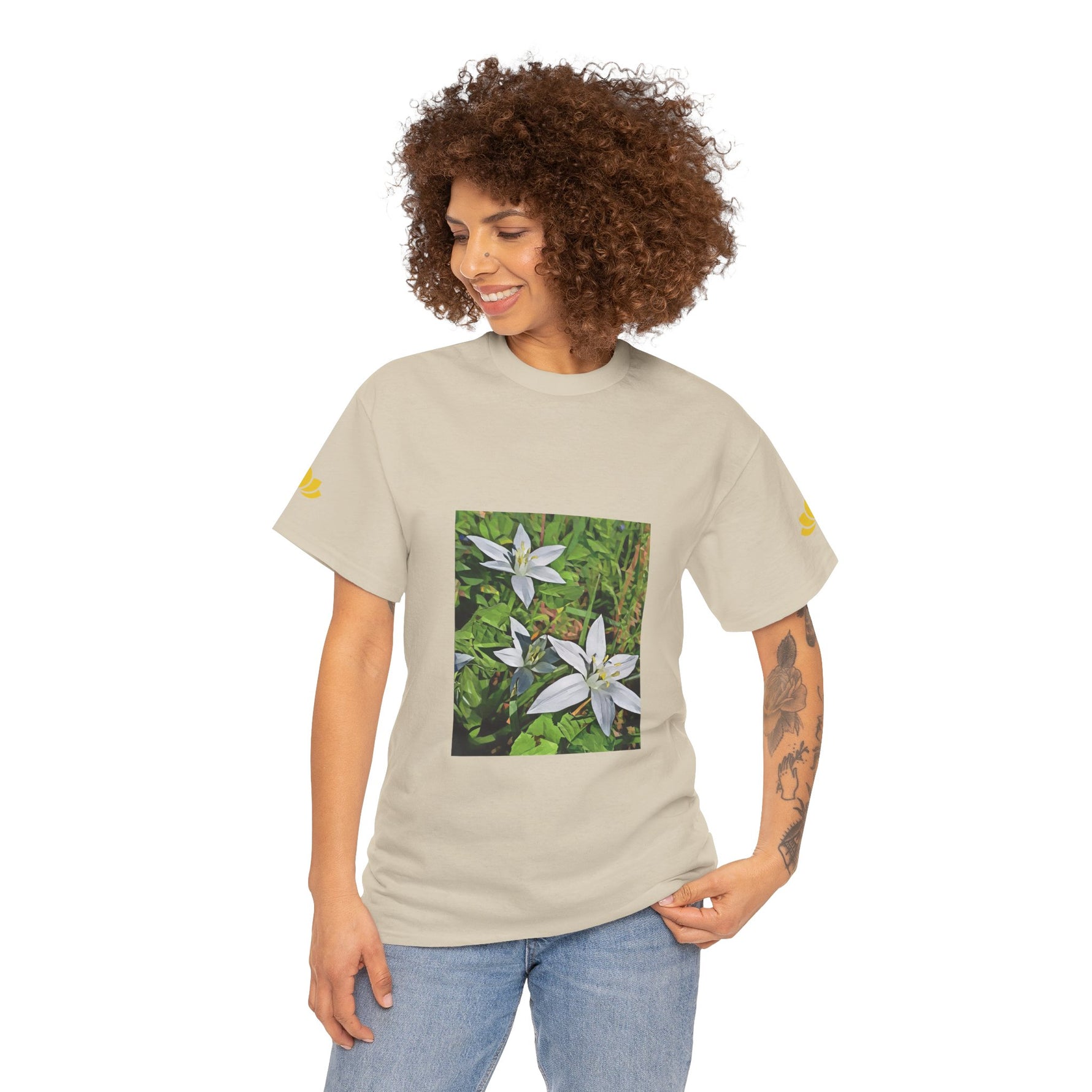 Unisex Heavy Cotton Tee - Poly Art - Flower of Ornithogalum (Variant 1)