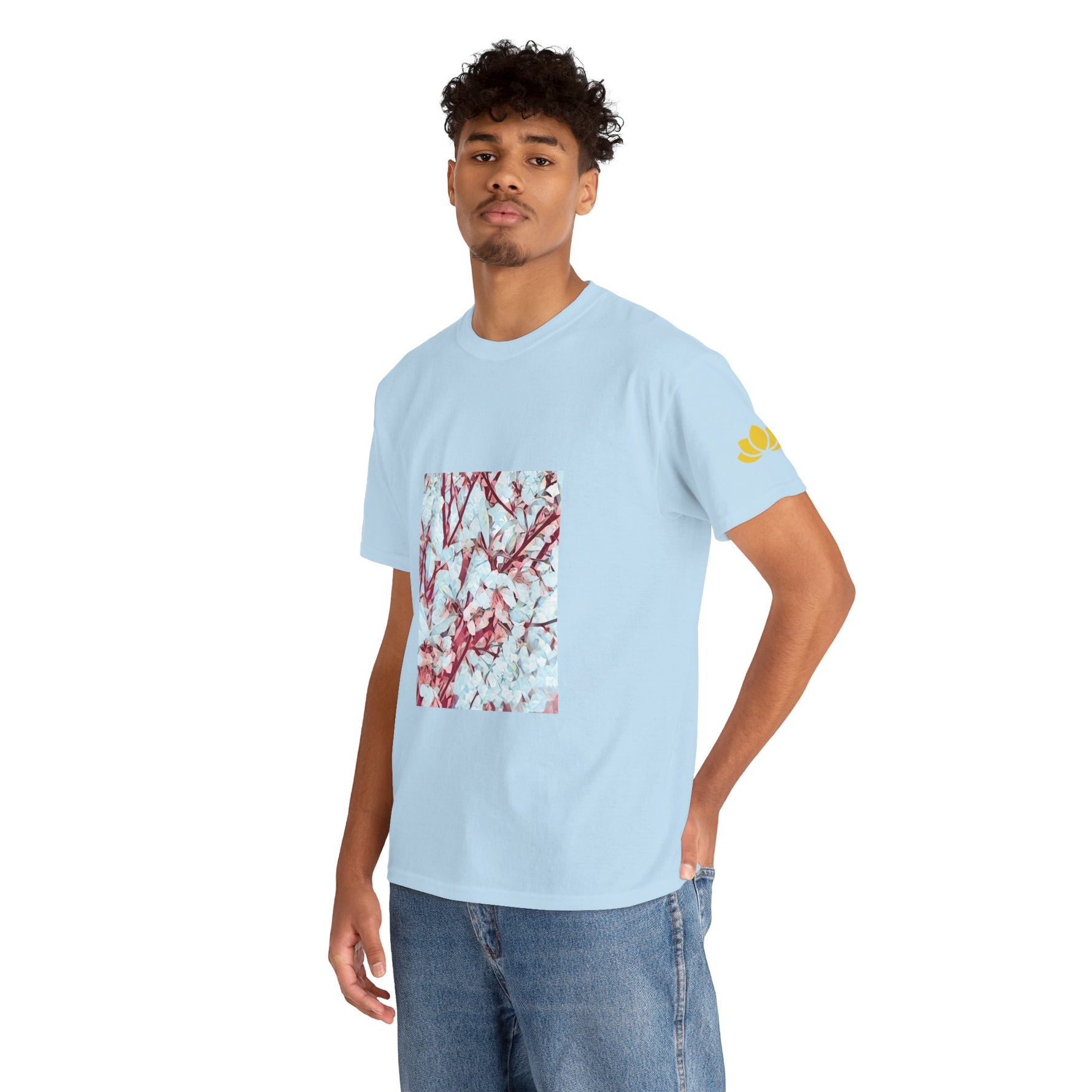 Unisex Heavy Cotton Tee - Poly Art - Apple's Tree Flower (Variant 4)