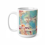 Ceramic White Cup 15oz - Poly Art - Flower of Daisies (Variant 3)