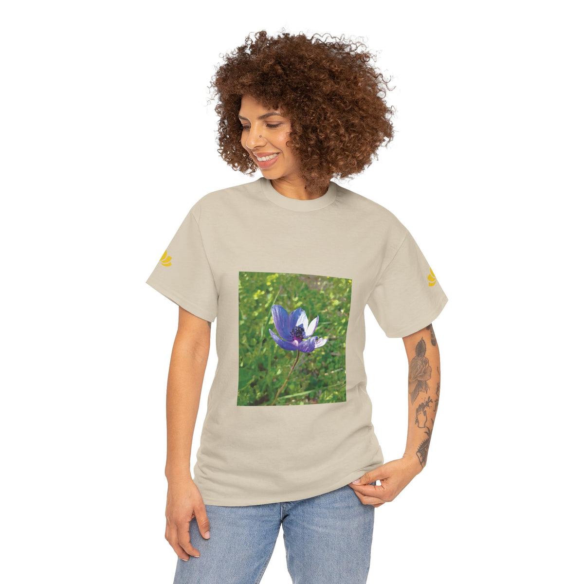 Unisex Heavy Cotton Tee - Flower of Anemone