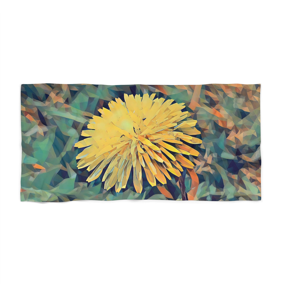 Beach Towel – Poly Art - Flower of Dandelion (Variant 1)