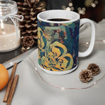 Ceramic White Cup 15oz - Poly Art - Flower of Euphorbia Helioscopia