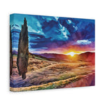 Stretched Matte Canvas - Poly Art - Tuscan Landscape (Variant 2)