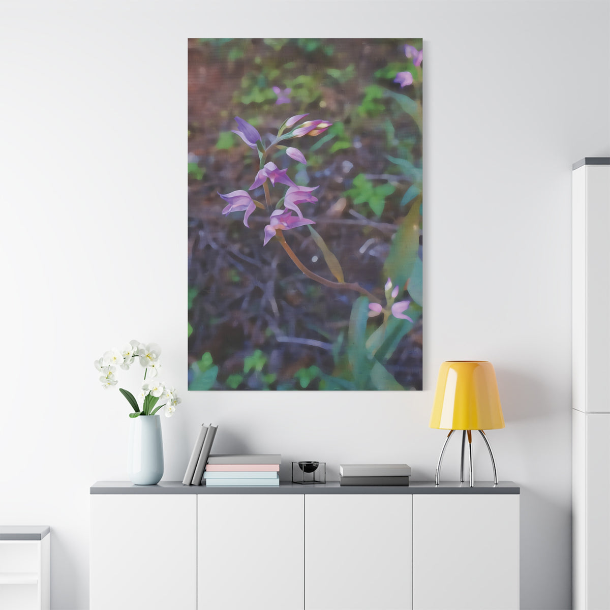 Stretched Matte Canvas - Flower of Cephalanthera Rubra