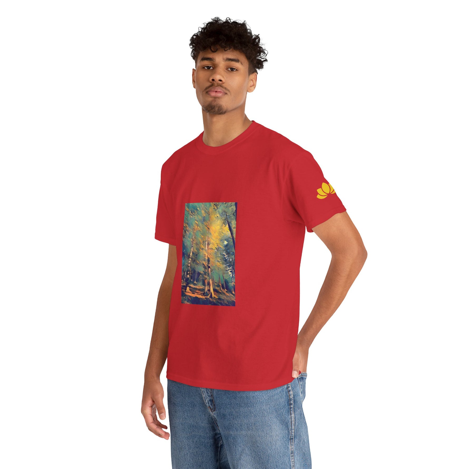Unisex Heavy Cotton Tee - Poly Art - Forest (Variant 2)