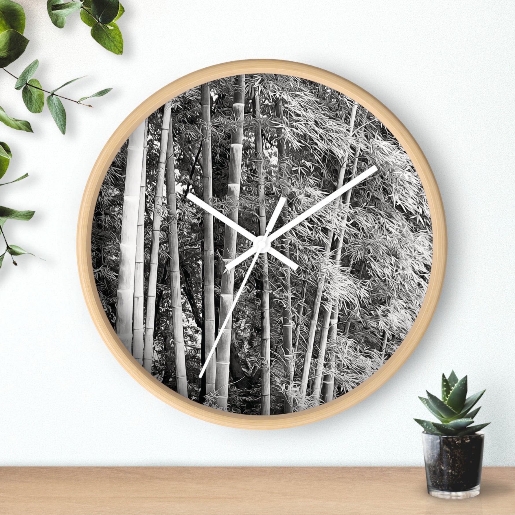 Wall Clock - Bamboo (B&W Variant)