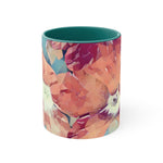 Mug 11oz - Poly Art - Flowers in sky blue and red (Variant 1)
