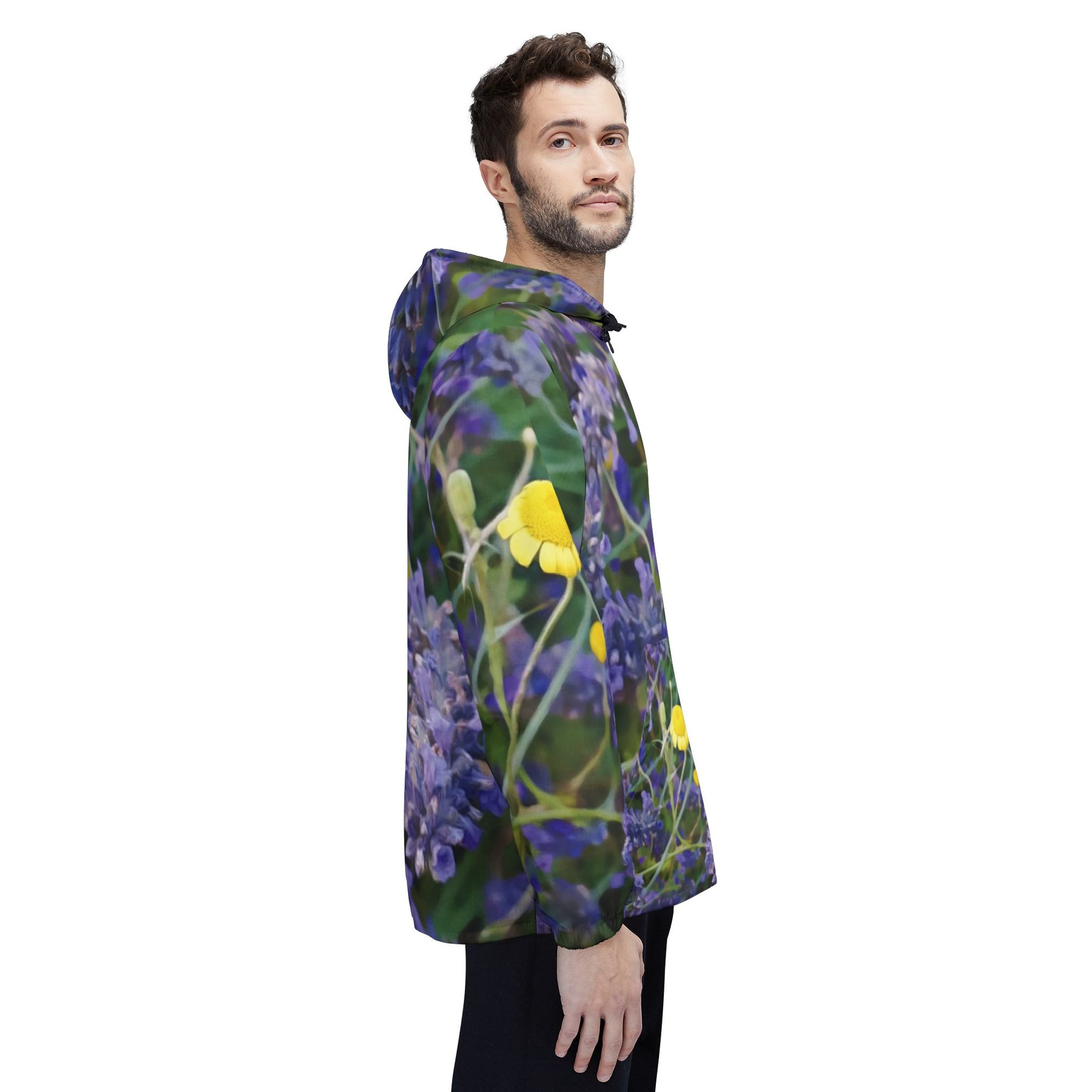 Windbreaker Jacket - Flower of Lavender and Chamomile