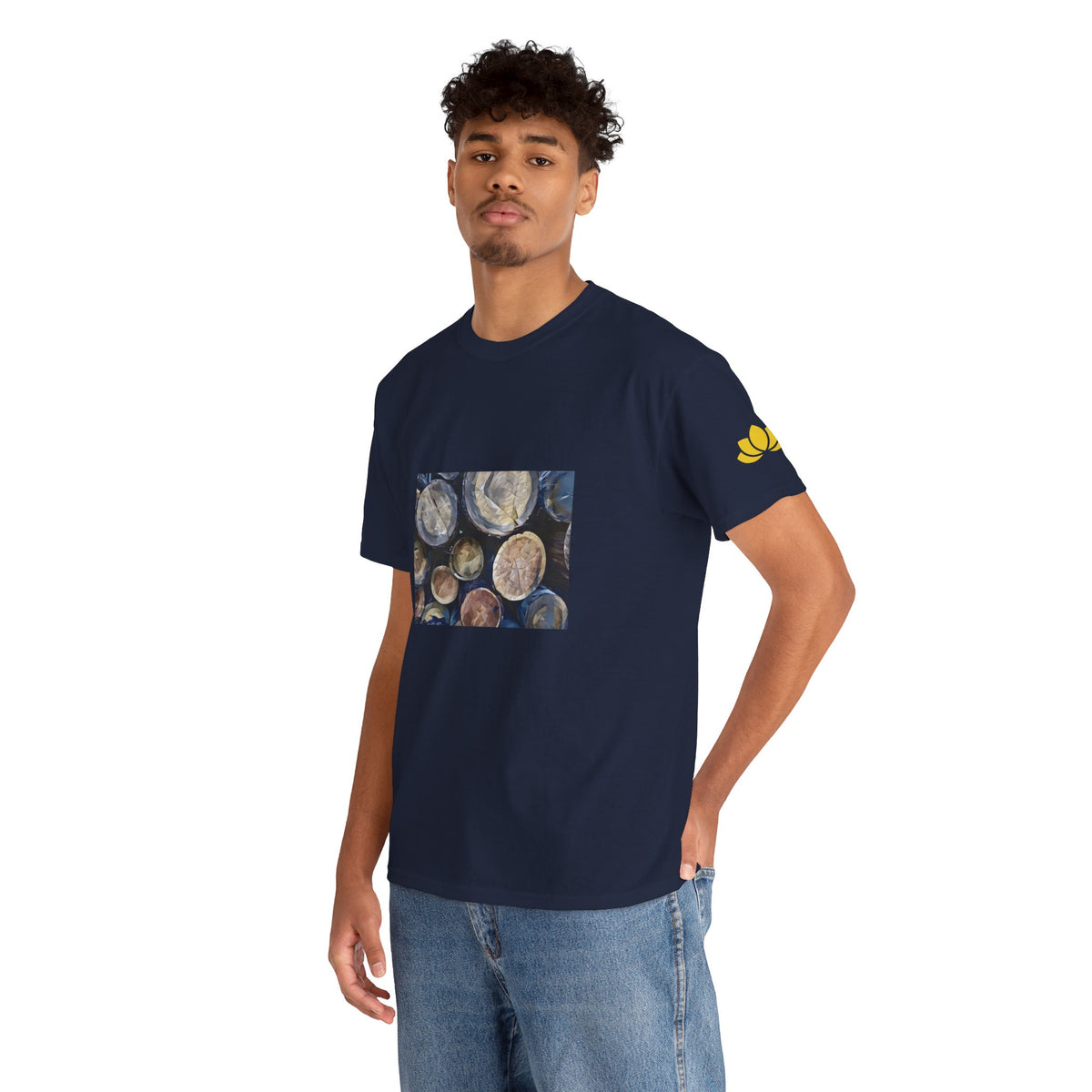 Unisex Heavy Cotton Tee - Poly Art - Wooden Trunks (Variant 2)