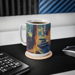 Ceramic White Cup 15oz - Poly Art - Forest, a Path (Variant 1)