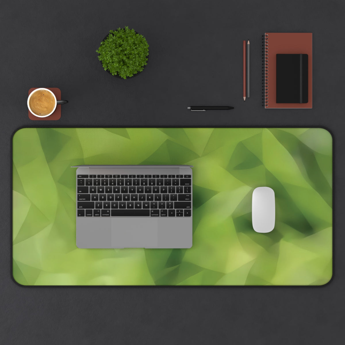 Desk Mat - Poly Art - Green Grass