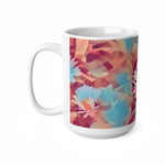 Ceramic White Cup 15oz - Poly Art - Flower of Daisies (Variant 6)
