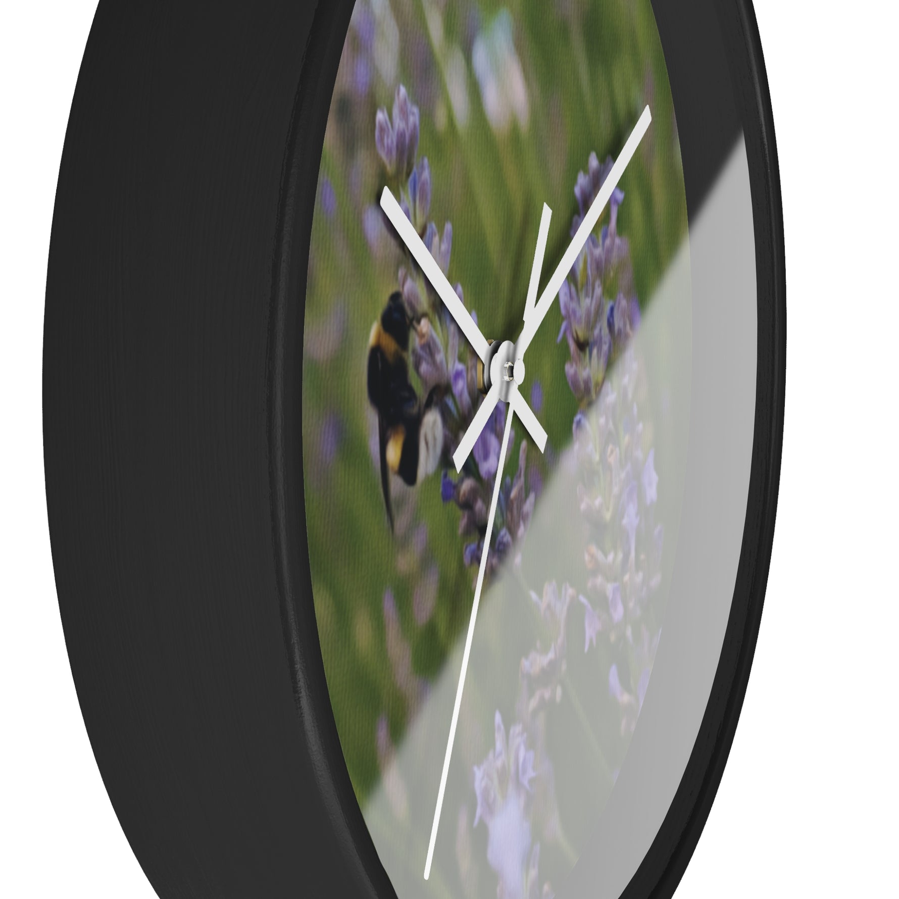 Wall Clock - Flower of Lavender with Bombus Insect (Variant 2)