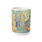 Ceramic White Cup 15oz - Poly Art - Forest (Variant 02)
