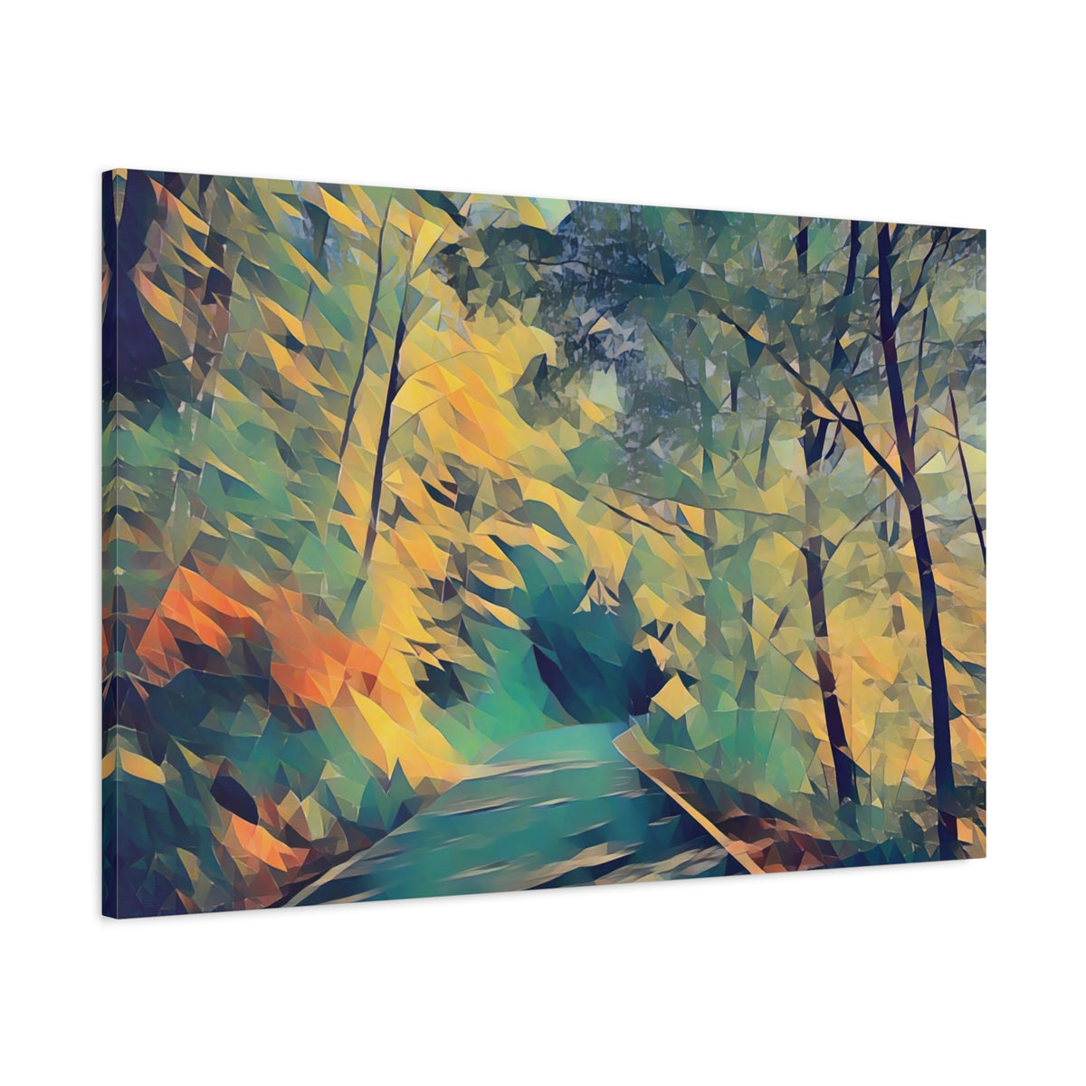 Stretched Matte Canvas - Poly Art - Forest (Variant 07)