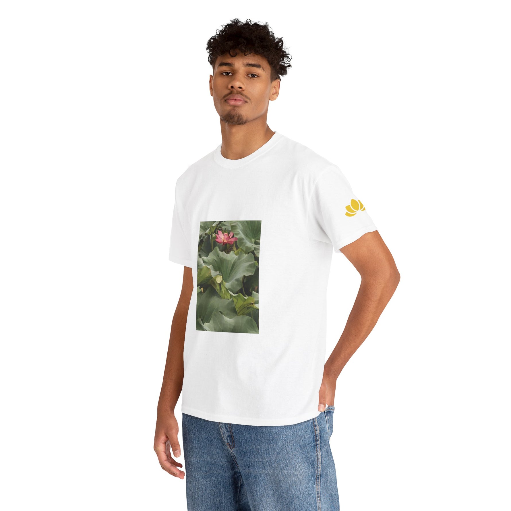 Unisex Heavy Cotton Tee - Poly Art - Flower of Lotus (Variant 2)