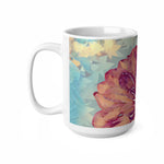 Ceramic White Cup 15oz - Poly Art - Flower of Dahlia (Variant 1)