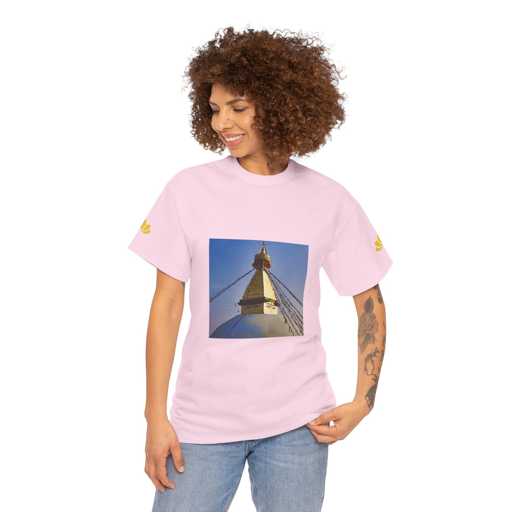 Unisex Heavy Cotton Tee - Nepal, Buddha's Eyes (Variant 6)
