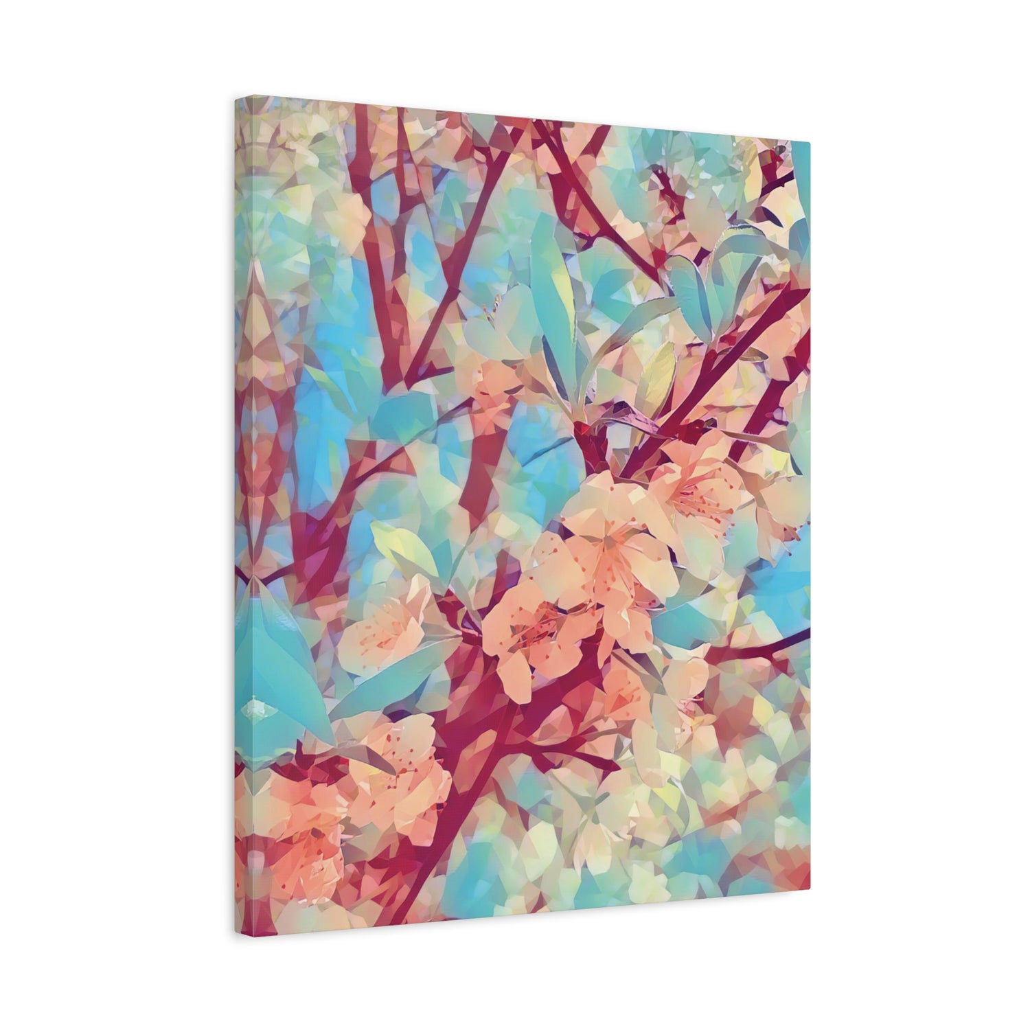 Stretched Matte Canvas - Poly Art - Apple's Tree Flower (Variant 3)