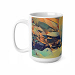 Ceramic White Cup 15oz - Poly Art - Stone Balance