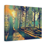 Stretched Matte Canvas - Poly Art - Forest (Variant 09)