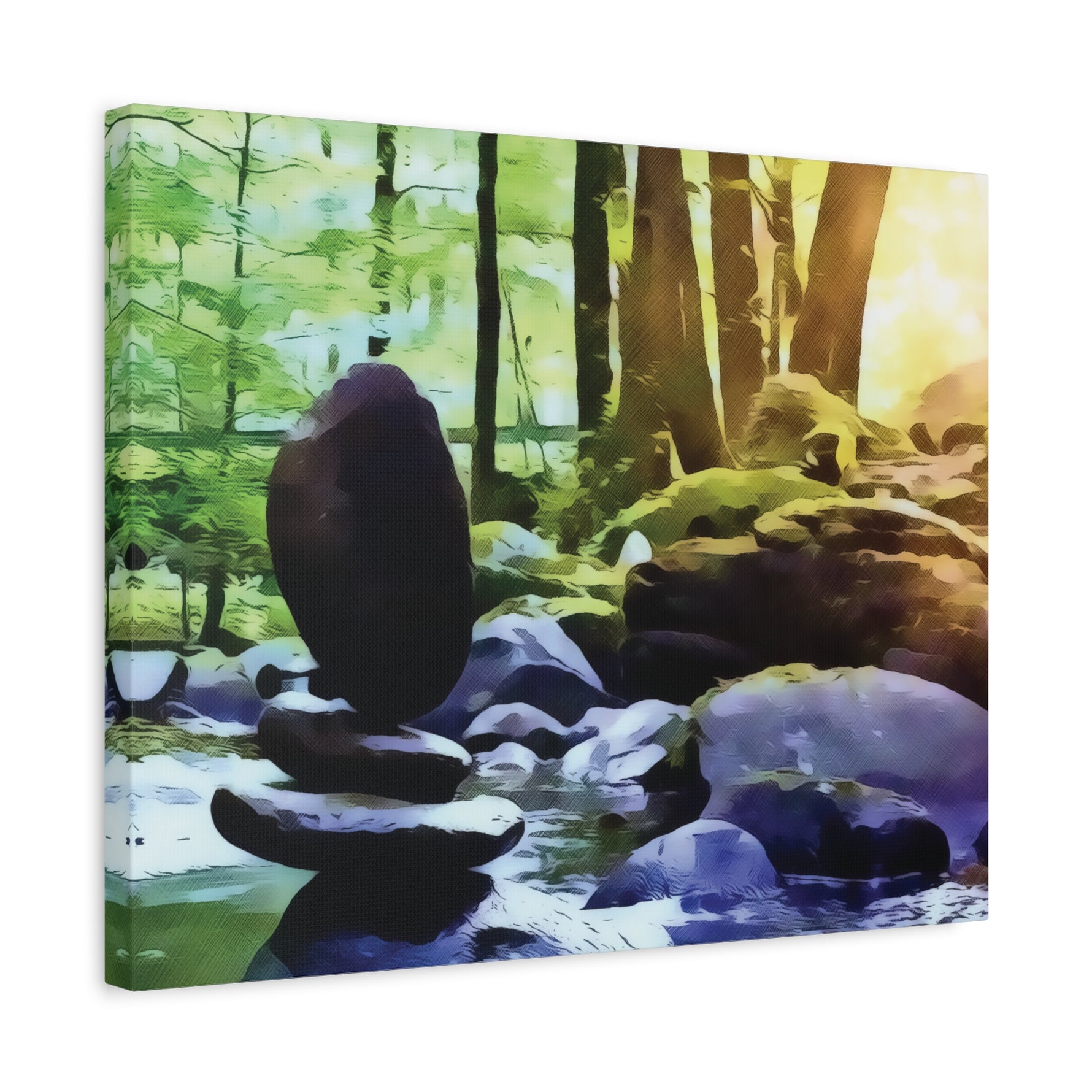 Stretched Matte Canvas - Stone Balance (Variant 2)