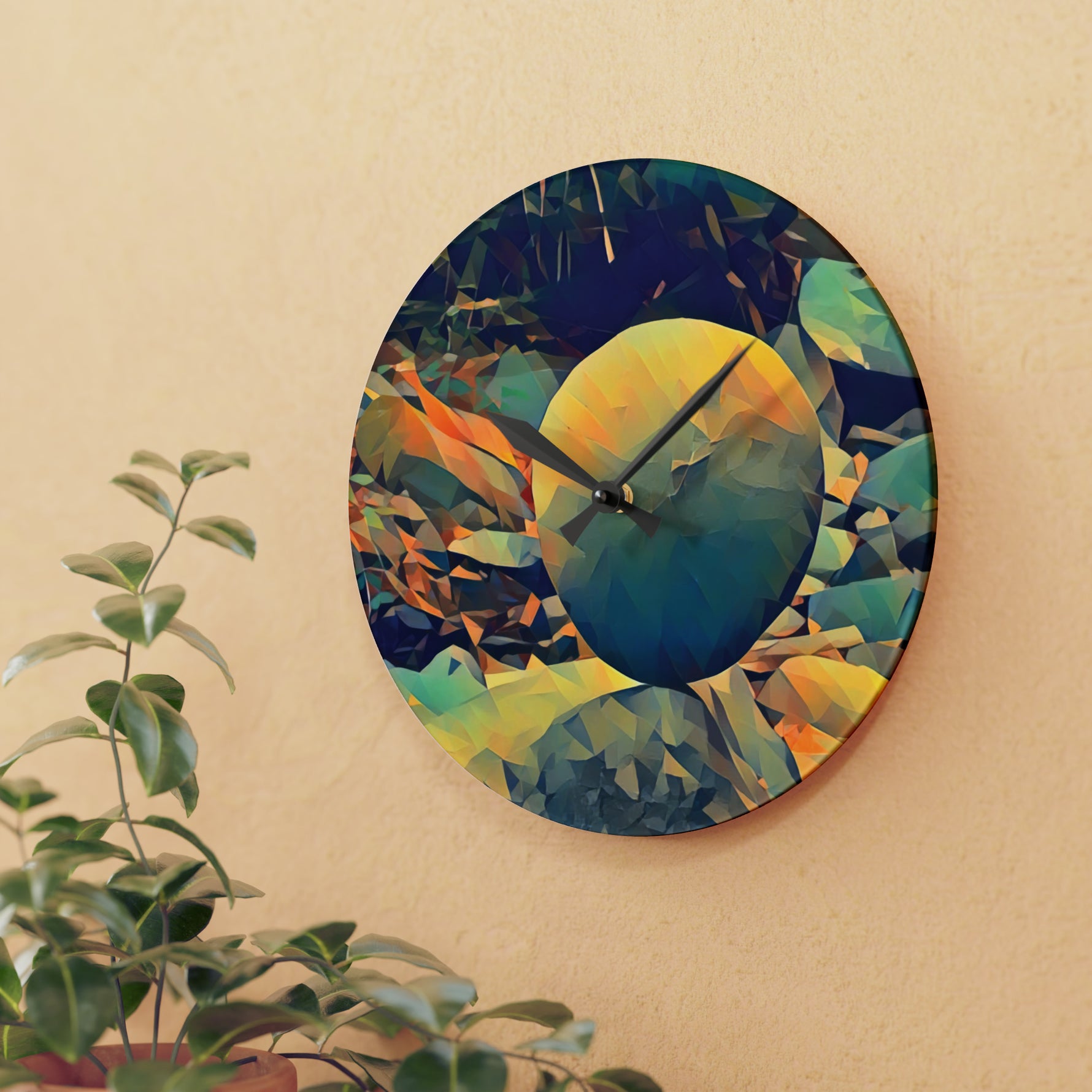 Acrylic Wall Clock - Poly Art - Stone Balance