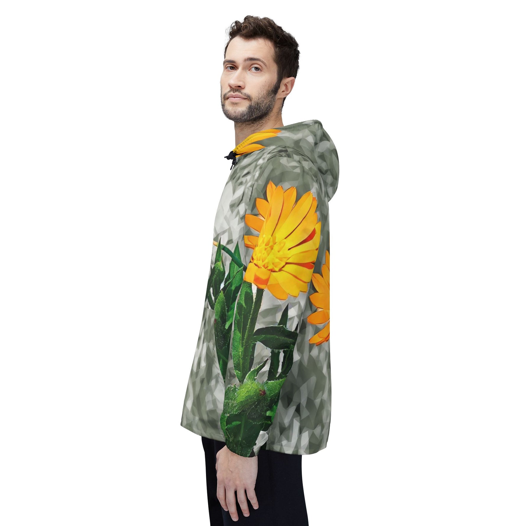 Windbreaker Jacket - Poly Art - Flower of Calendula (Variant 1)