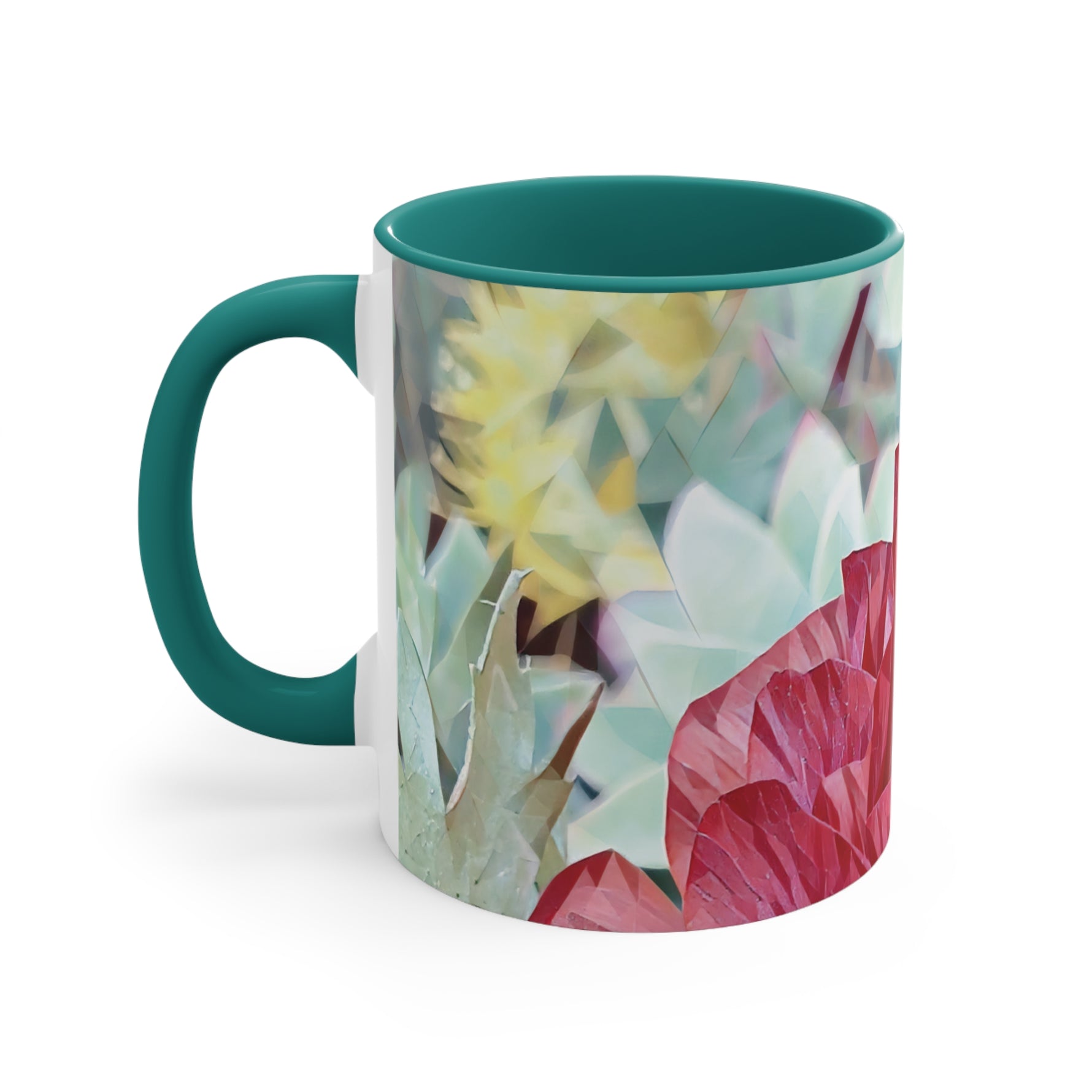 Mug 11oz - Poly Art - Flower of Dahlia in Red (Variant 2)