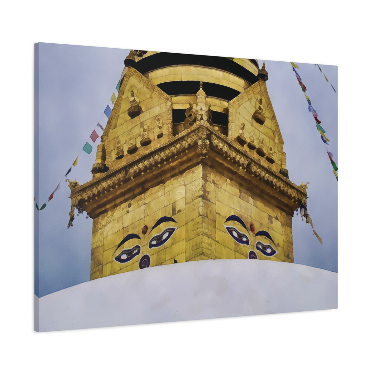 Stretched Matte Canvas - Nepal, Stupa with Buddha's Eyes (Variant 2)