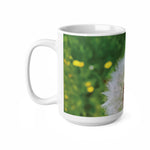 Ceramic White Cup 15oz - Flower of Dandelion
