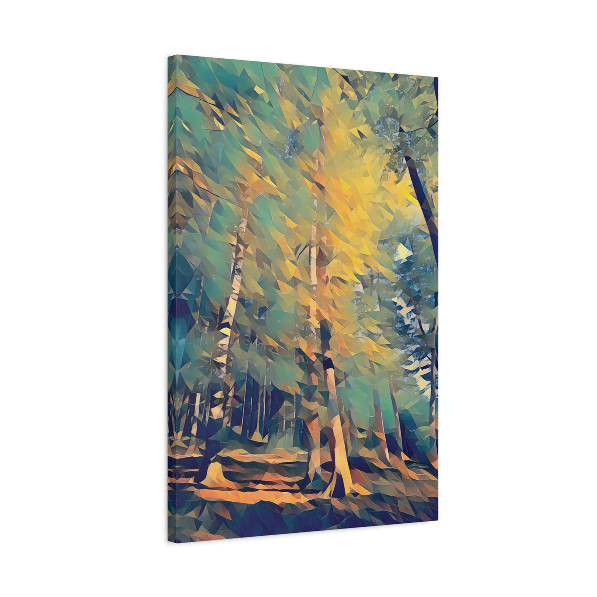 Stretched Matte Canvas - Poly Art - Forest (Variant 01)