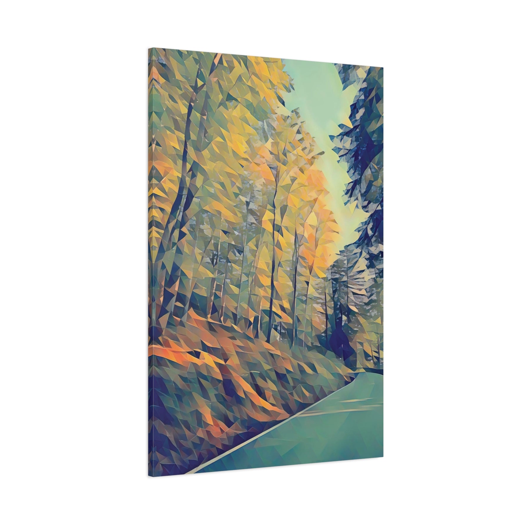Stretched Matte Canvas - Poly Art - Forest (Variant 02)