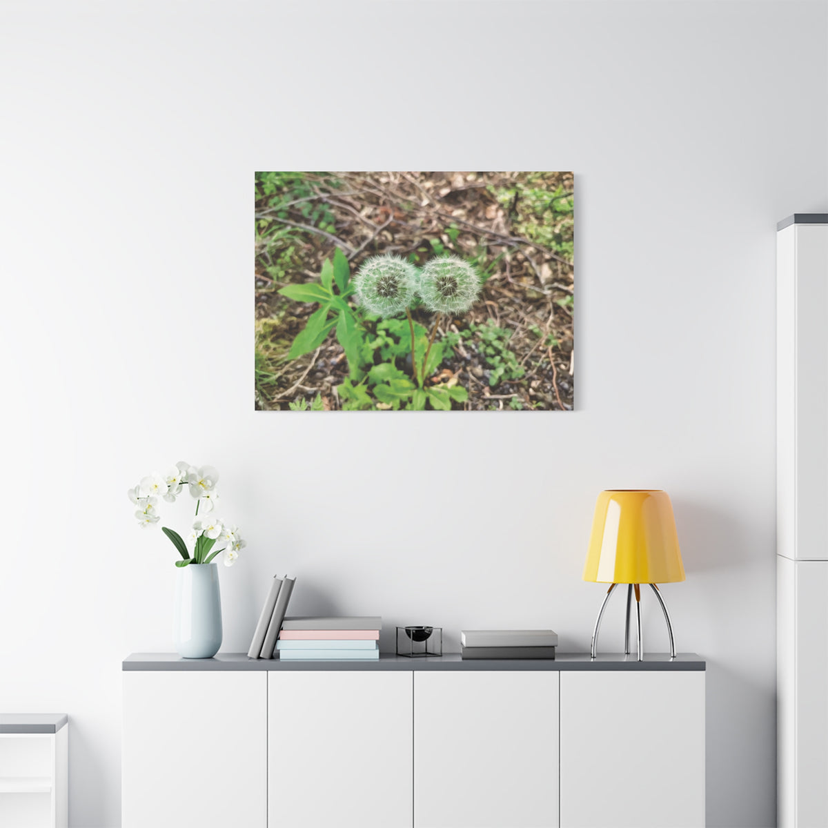 Stretched Matte Canvas - Flower of Tarassaco (Soffione)